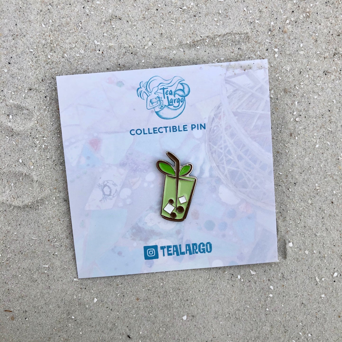 Matcha Latte with Boba Enamel Pin