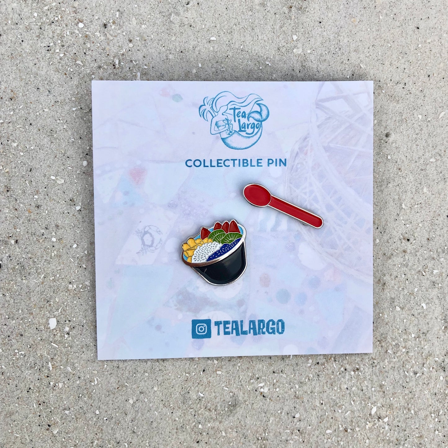 Charcoal Bowl with Red Spoon Enamel pin set (2 pins)