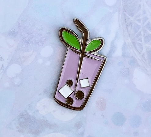 Taro Bubble Tea Enamel PIn
