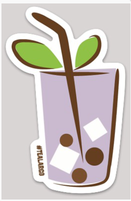 Taro Boba Tea Vinyl Sticker