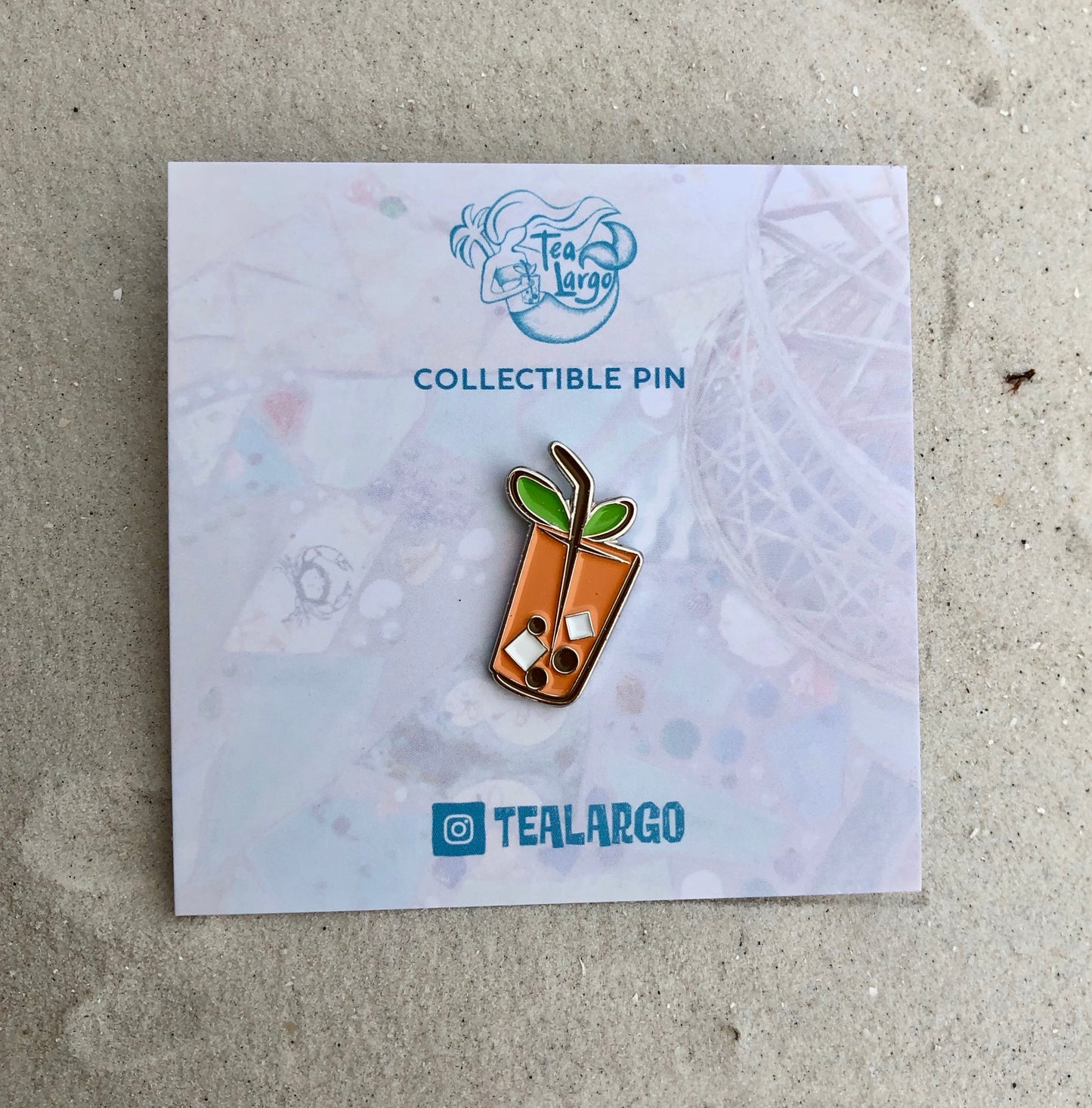 Mango Bubble Tea Enamel Pin